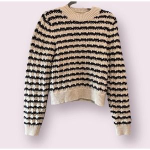 Mango Black & White Striped Sweater Size- Medium - 23